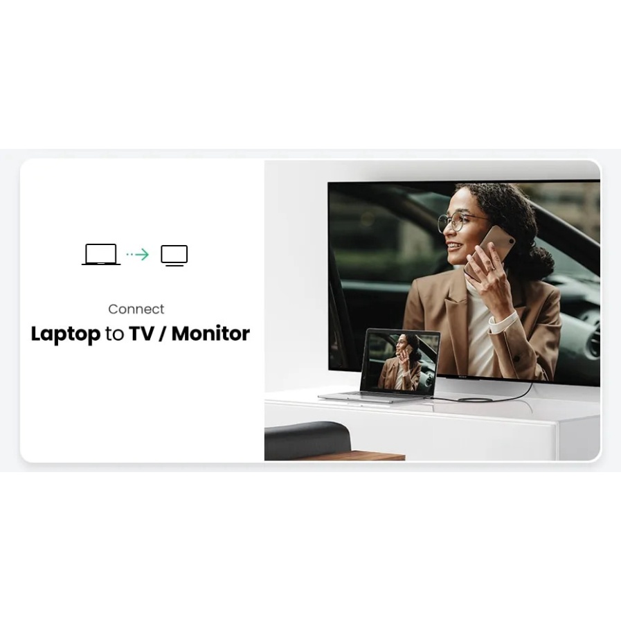 Cáp chuyển USB-C to HDMI 8K60Hz 4K144Hz HDR 1,5m Ugreen 90451 CM565 hàng chính hãng