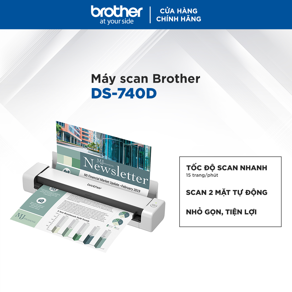 Máy scan Brother DS-740D - Hàng chính hãng