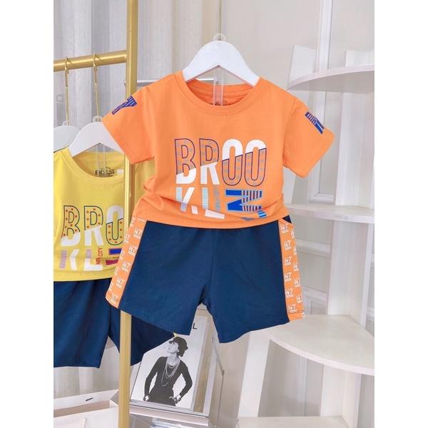 Bộ cotton cộc tay mùa hè bé trai hình N7 các màu từ 10-22kg