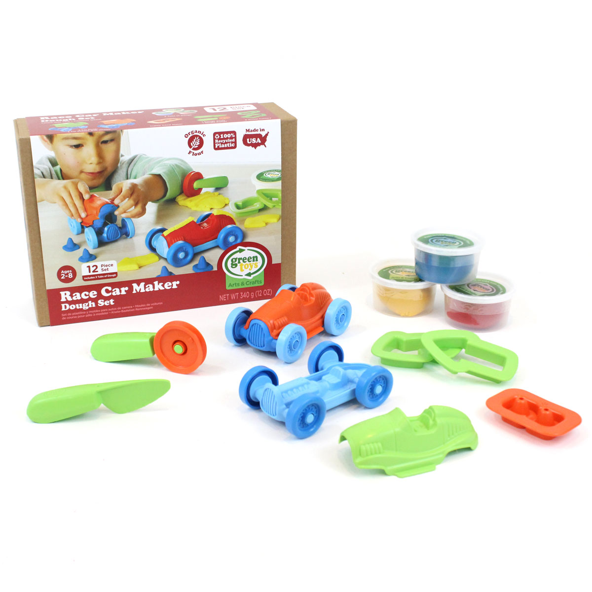 Bộ Đồ Chơi Bột Nặn Sáng Tạo Làm Xe Đua Green Toys Cho Bé Từ 2 Tuổi