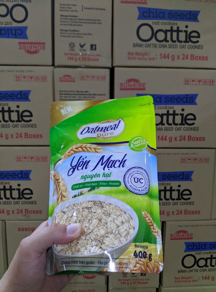 Yến mạch úc nguyên hạt Oatmeal Pure gói 400g