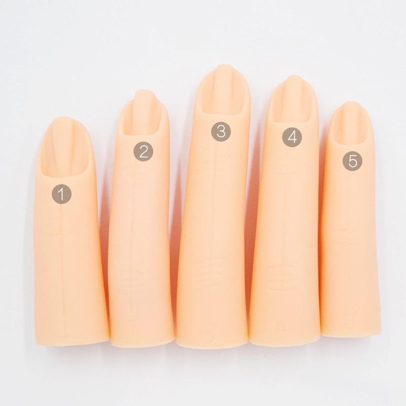 Bộ 5 ngón tay giả silicon thực hành làm móng cho người mới