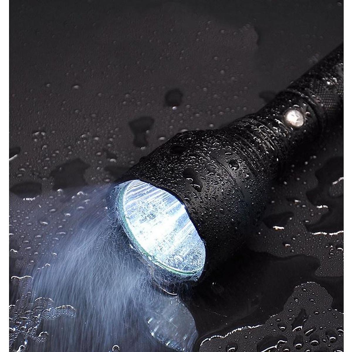Đèn pin siêu sáng bản cao cấp S015 tích điện dung lượng lớn đèn pin mini bóng LED 5 chế độ sáng, vỏ hộp kim nhôm