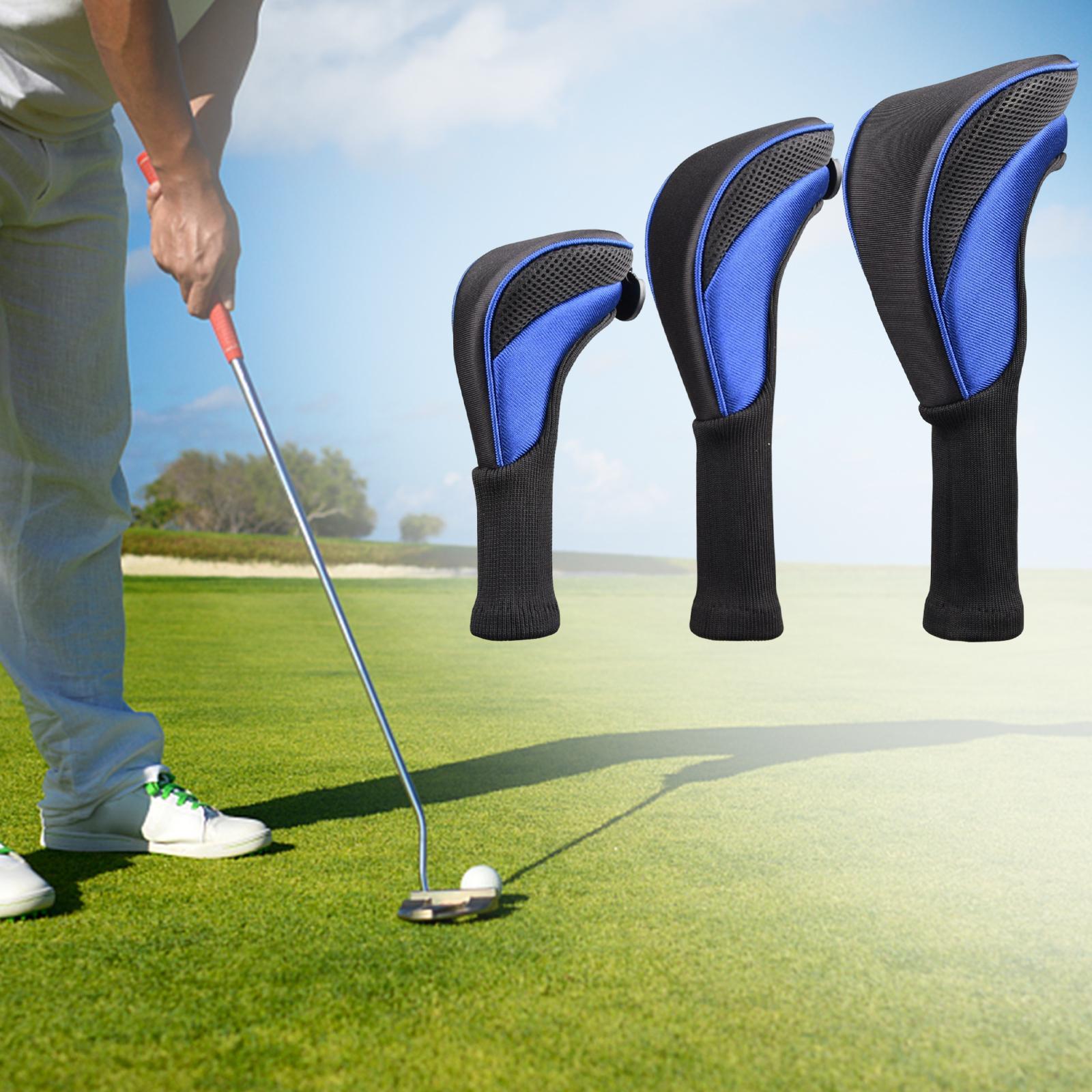 Golf Club Head Cover 1, 3 4 5 7 X Driver Fairway Woods Headcovers, Hybrid Head Cover Set with Interchangeable Tags Fits Fairway and Driver Clubs