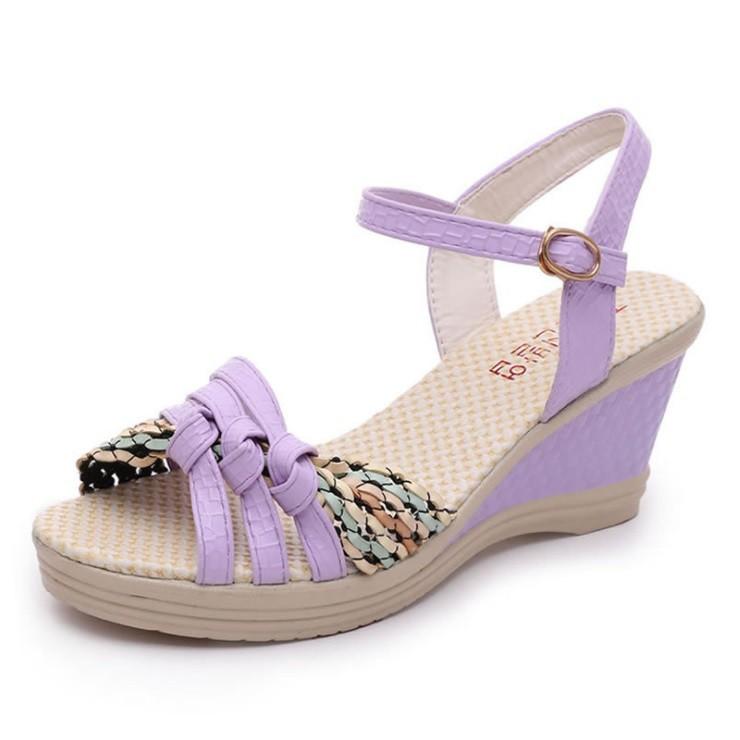 Giày Đế Xuồng Nữ Tím cao gót 5cm - GN145