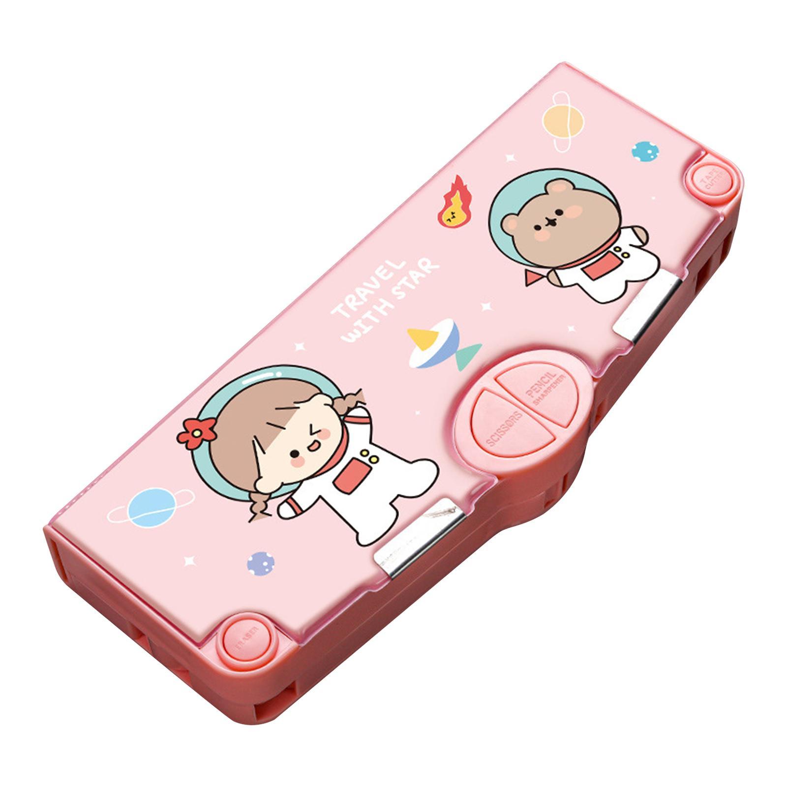 2 Pcs Cute Pencil Box Storage Box Container for Kid Middle School Boys Girls