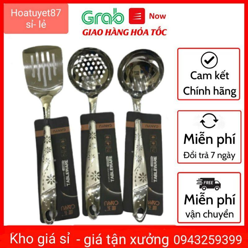 Xẻng rán nhỏ chiên đồ , xào vân đặc hàng inox đẹp