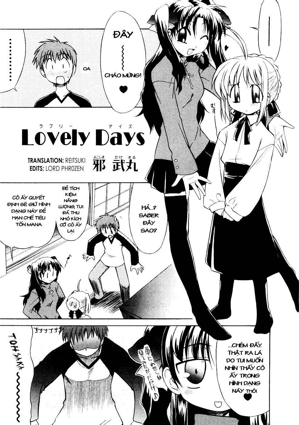 chén thánh: đêm định mệnh - doujinshi lovely days chapter 1 1