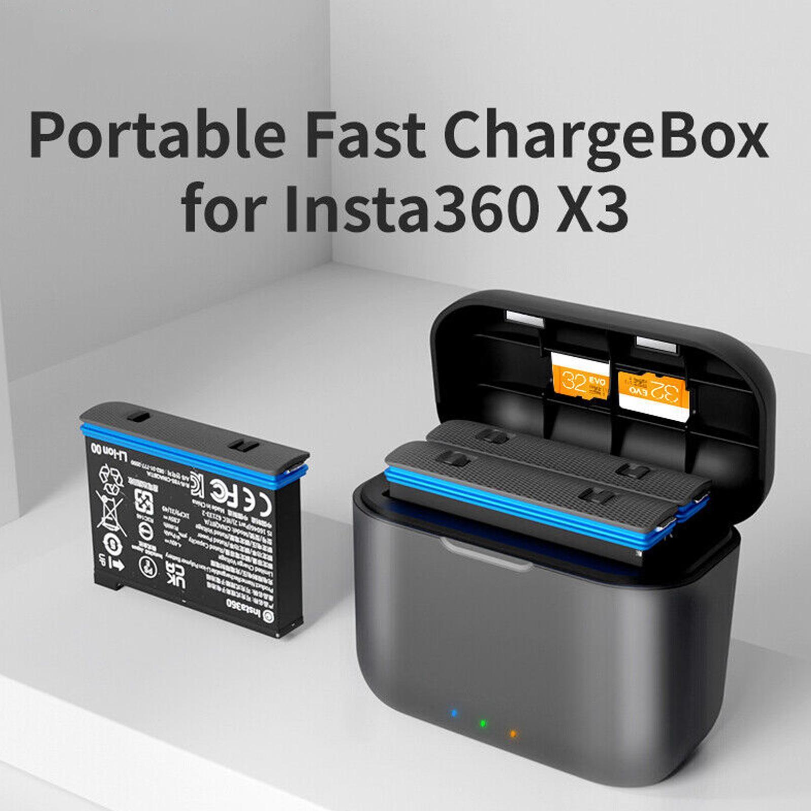 Cho Insta360 Một X3 USB Type-C Hộp Sạc Nhanh Cho Insta 360 X3 Pin Cho Insta 360 X3 Sạc Di Động Phụ Kiện