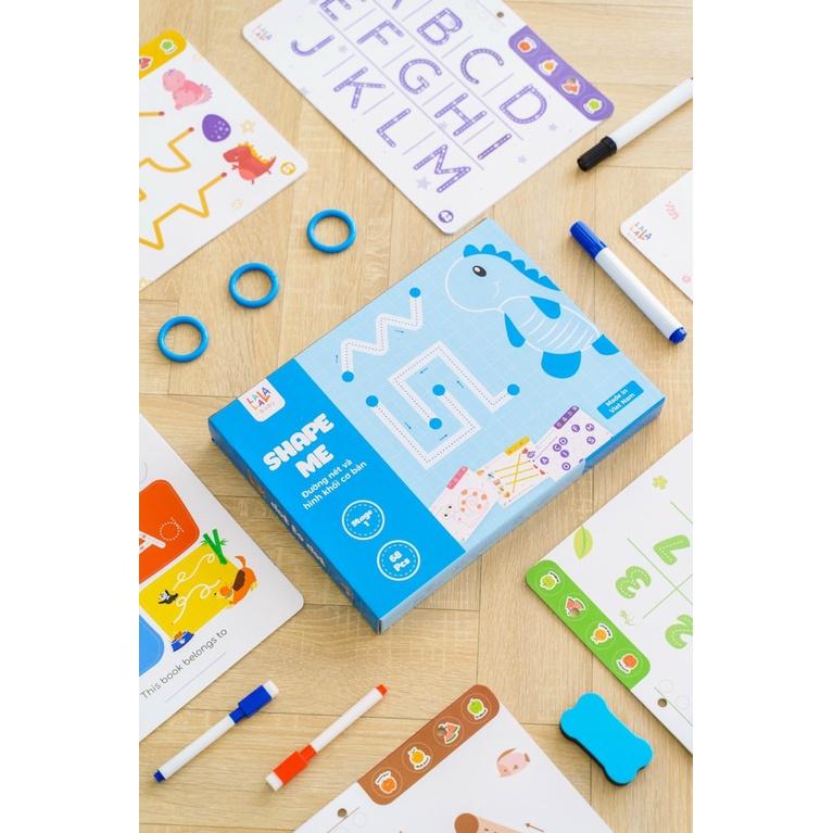 Đồ chơi Montessori giáo dục sớm tập viết tập tô nối điểm nối số luyện cầm bút có thể xoá được