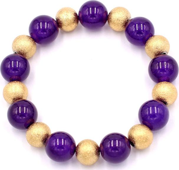 Vòng chuỗi đeo tay - thạch anh tím 12 ly VTAIHVM1 - hợp mệnh Hỏa, mệnh Thổ