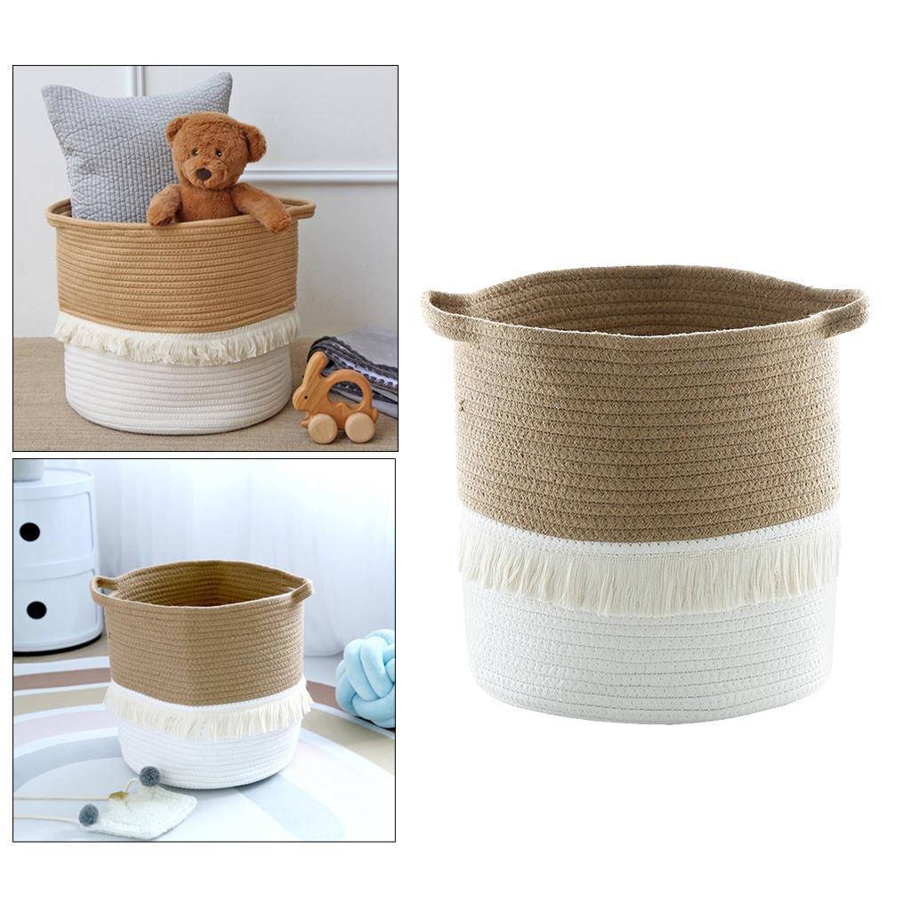 Laundry Basket 13 x 12inch Cotton Rope Basket Woven Storage w/ Handles