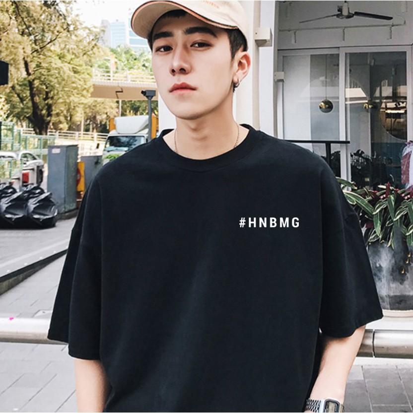 Giảm Giá Áo Thun Tay Lỡ Unisex Đen #HNBMG Siêu Chất