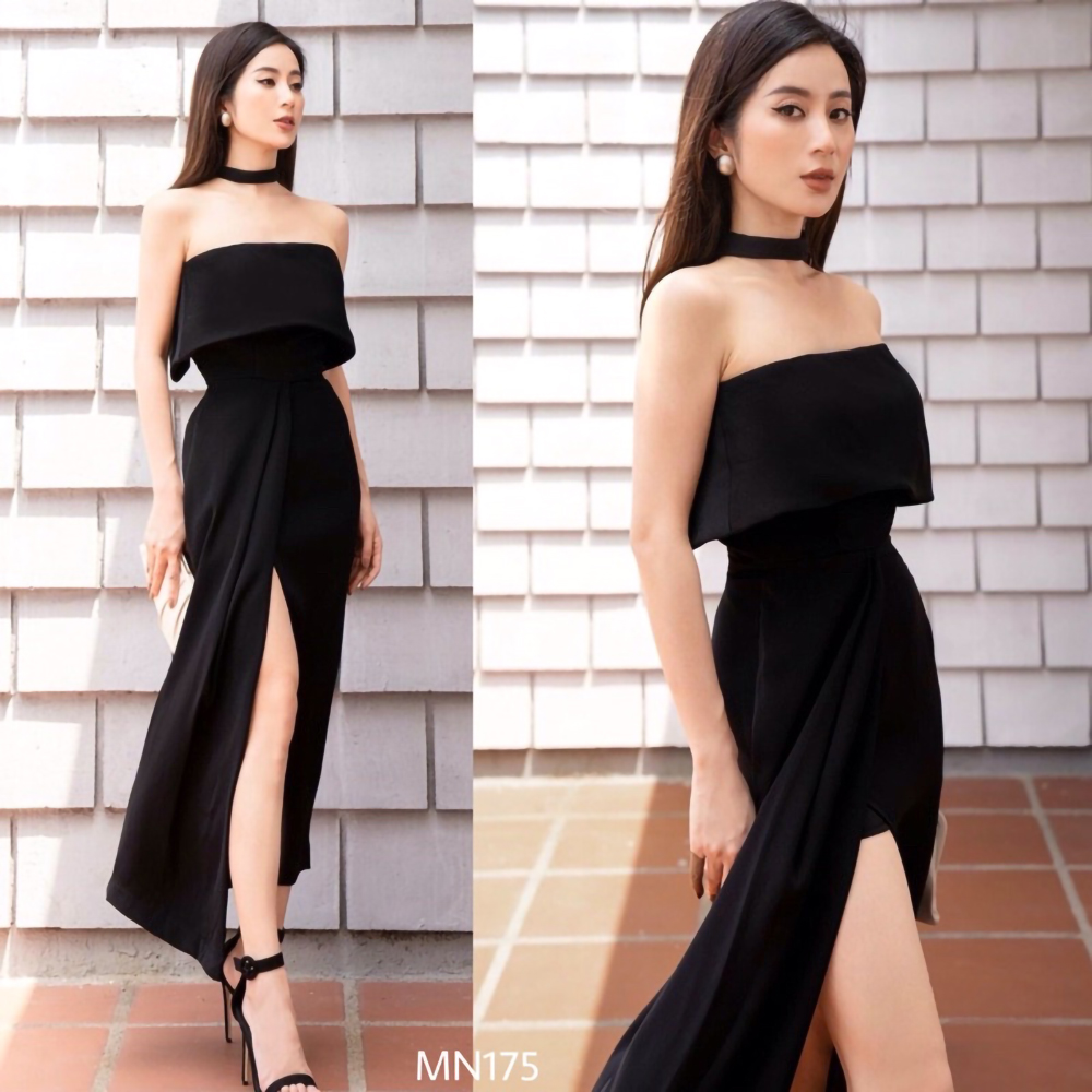 Đầm dự tiệc thiết kế cúp ngực xẻ đùi sang trọng chất liệu tuyết mưa cao cấp phù hợp đi chơi, dạ hội MN175