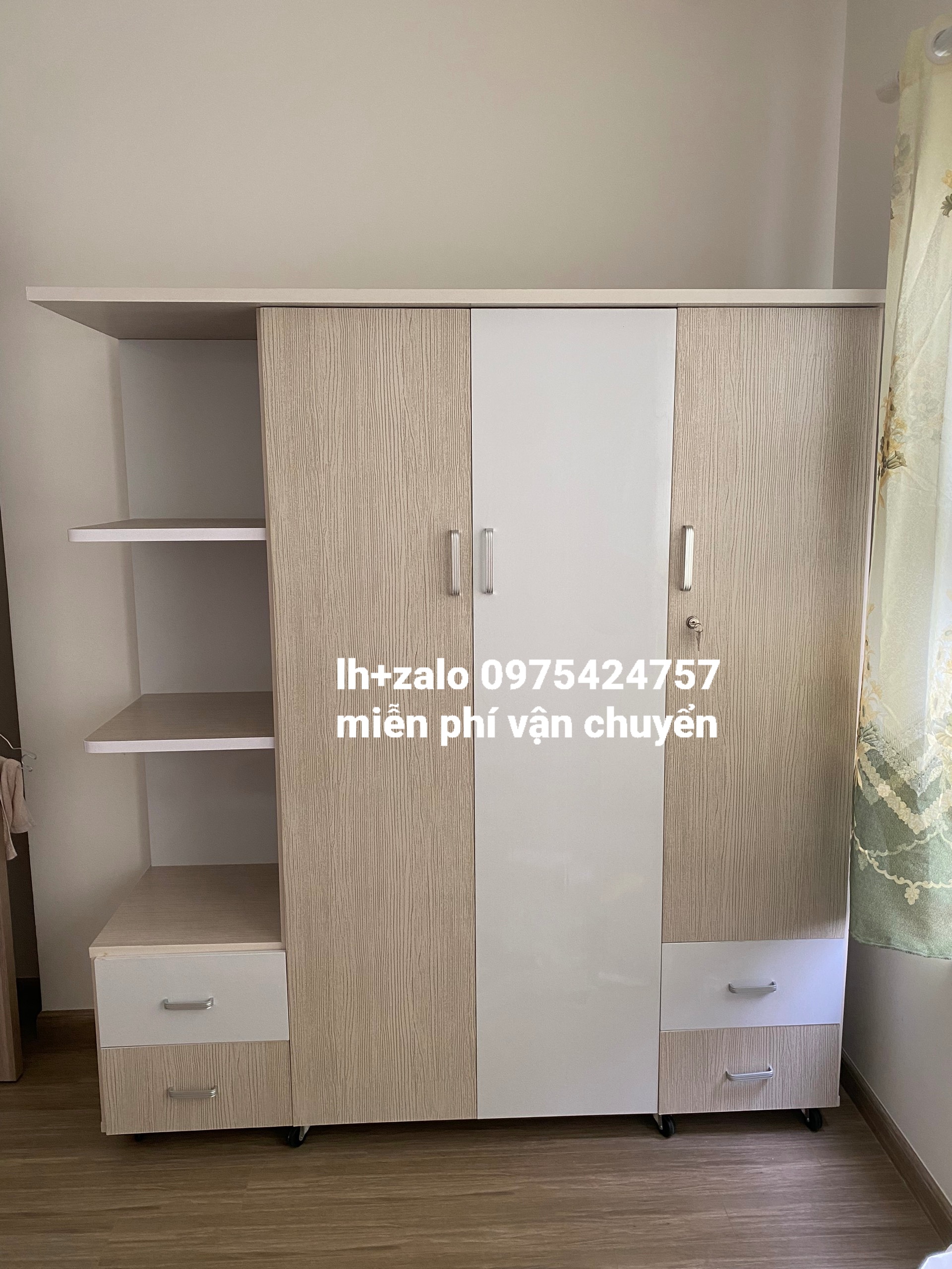 Tủ nhựa đài loan 3 cánh 1 kệ