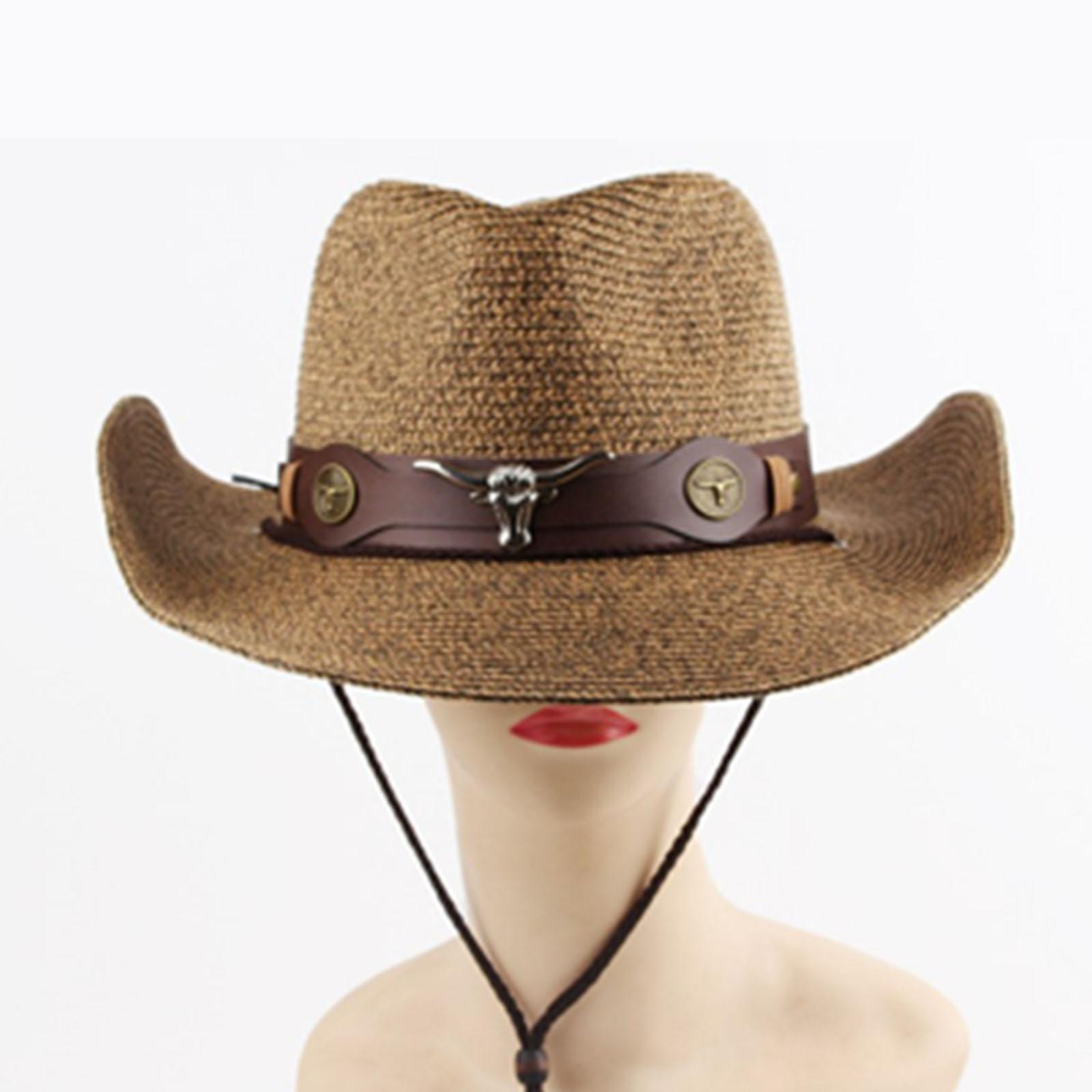 Straw Cowboy Hat Sunscreen hat Cowboy Hats for Festival