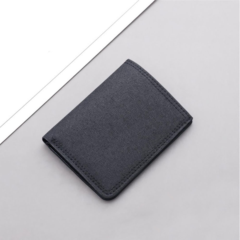Bóp ví da nam cầm tay Classic vải Canvas trơn đựng thẻ nhỏ gọn phong cách đơn giản, thời trang