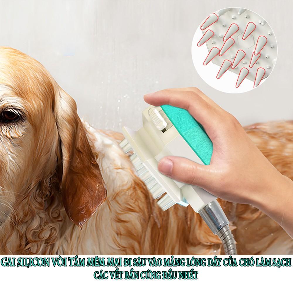 Vòi tắm cho chó 3 trong 1 HIPIPETT tắm ,trà lông khe xà bông tắm gai silicon mềm mại