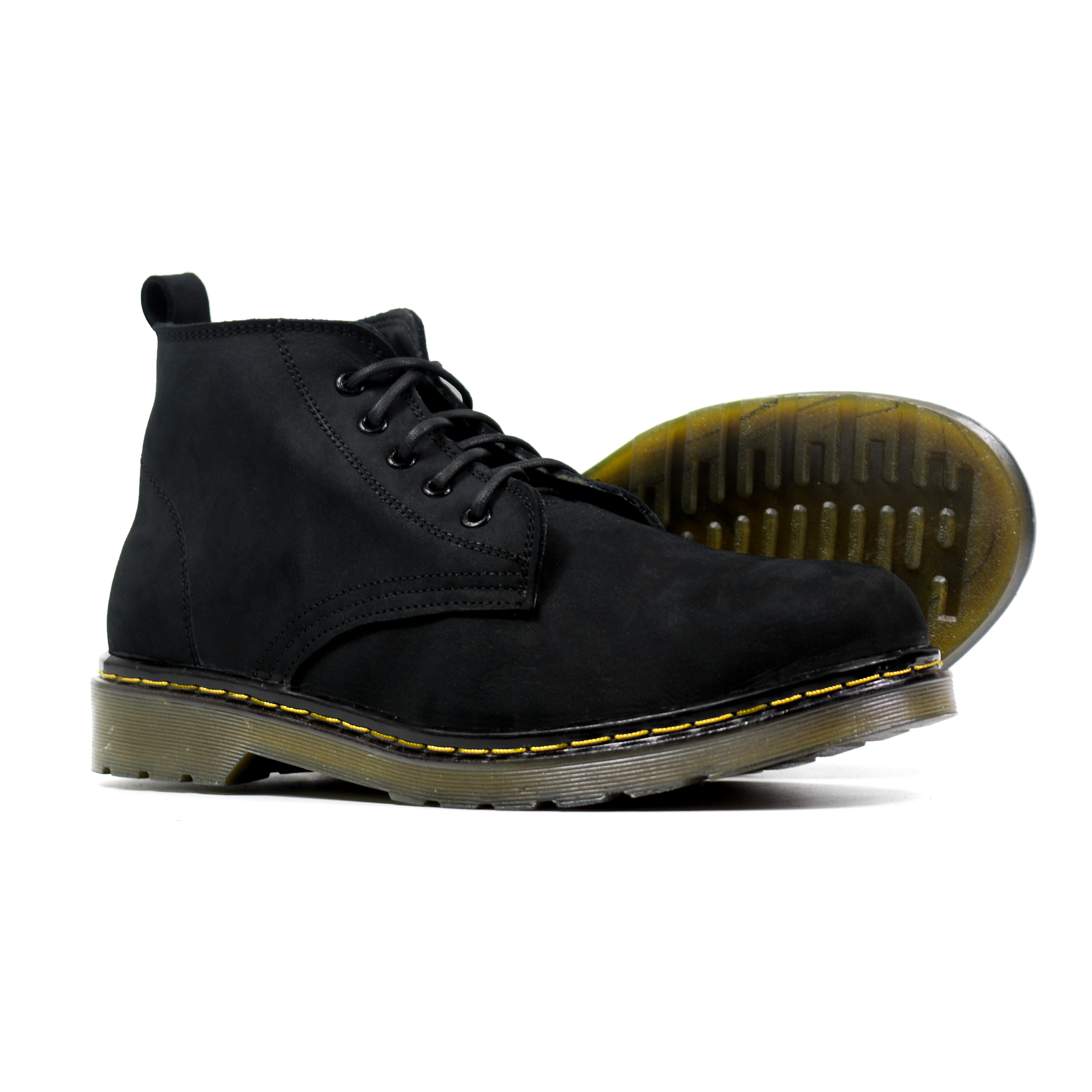 Giày Boots đốc nam nữ da bò nubuck cổ trung