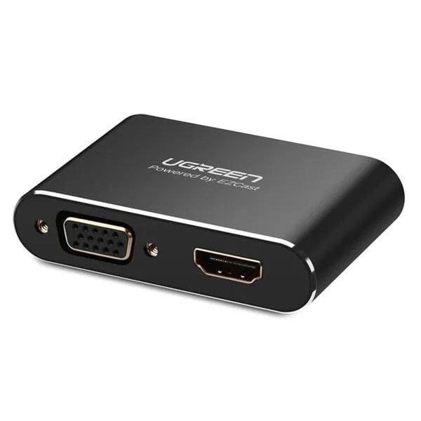 Ugreen UG30963US228TK Màu Đen Bộ chuyển USB sang HDMI + VGA có cổng âm thanh + hỗ trợ nguồn - HÀNG CHÍNH HÃNG
