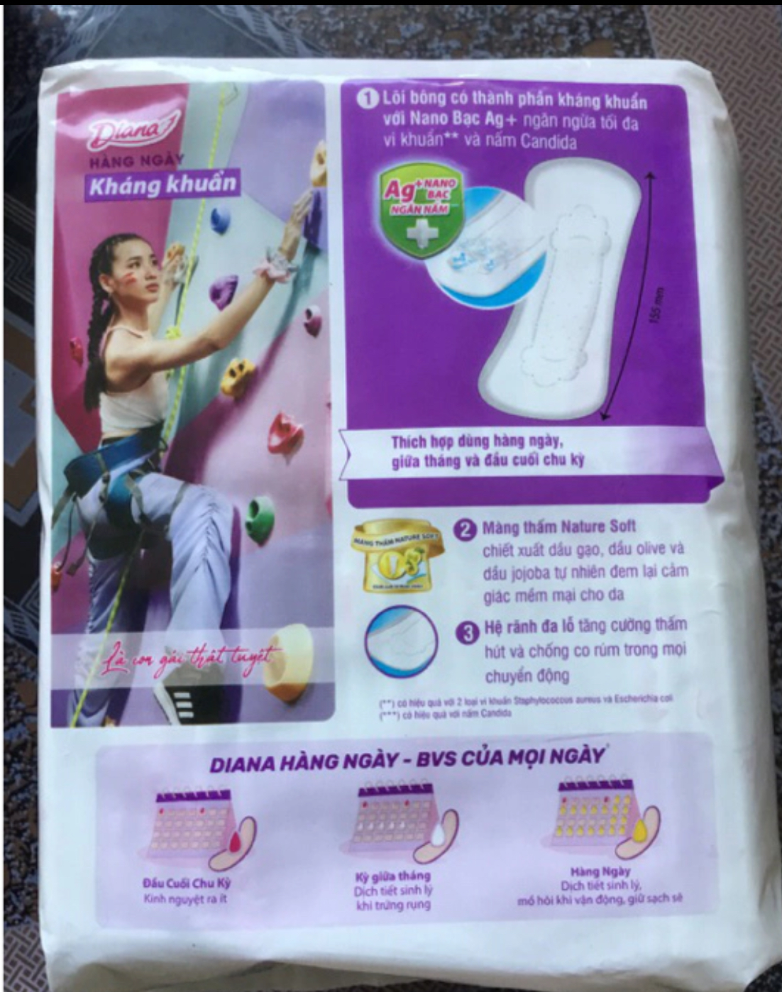 Gói 40 Miếng 15.5cm | Combo 6 Gói Băng Vệ Sinh Diana Sensi Hàng Ngày Kháng Khuẩn 40 Miếng- HSD luôn mới