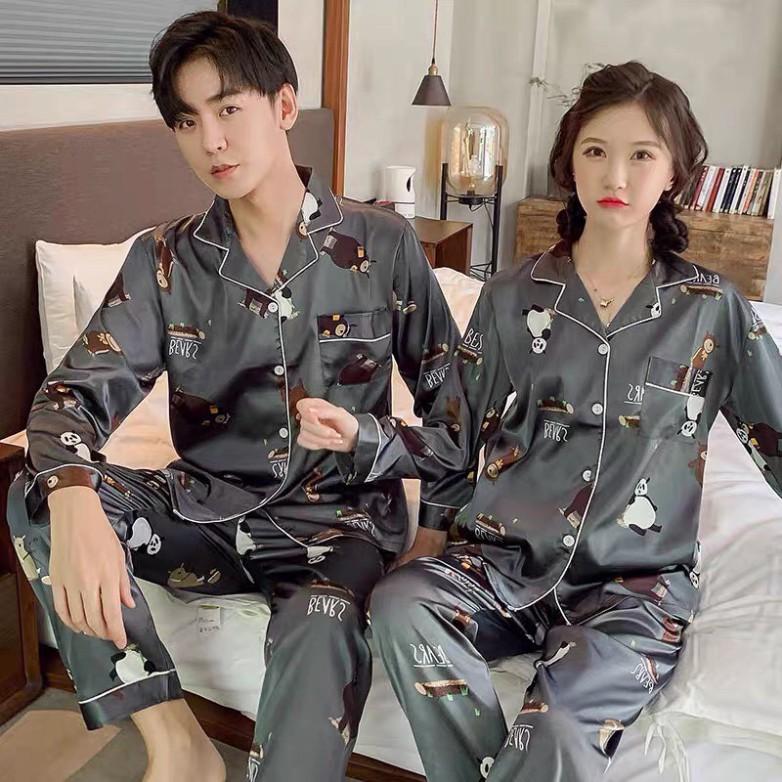 Đồ bộ Pijama nam nữ - Đồ mặc đôi nam nữ - Đồ mặc nhà chất lụa siêu mềm (Hàng có sẵn)