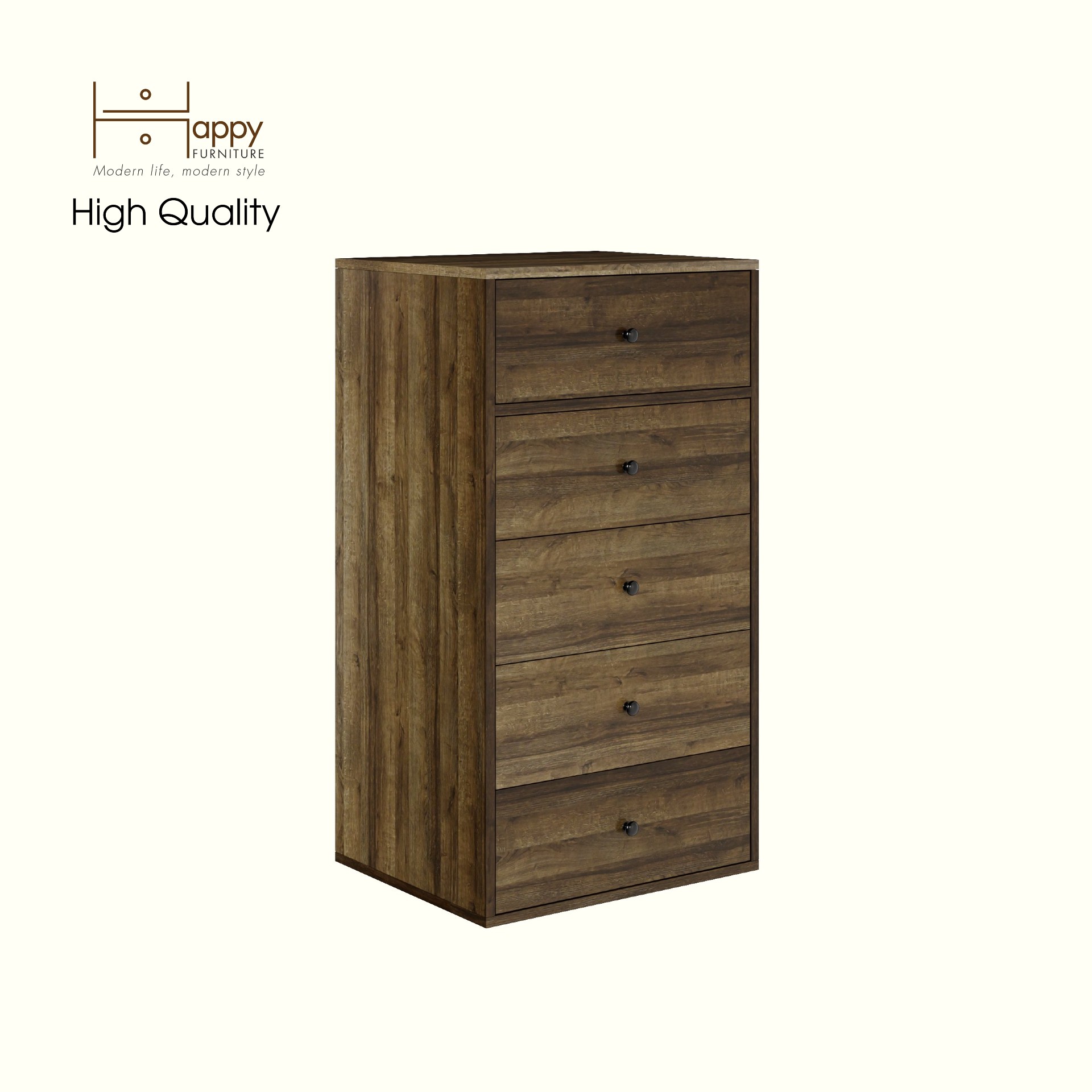 HAPPY FURNITURE , ZACY - Tủ lưu trữ 5 ngăn kéo , THK_216 , 55cm x 45cm x 102cm DxRxC, Sản phẩm phổ thông