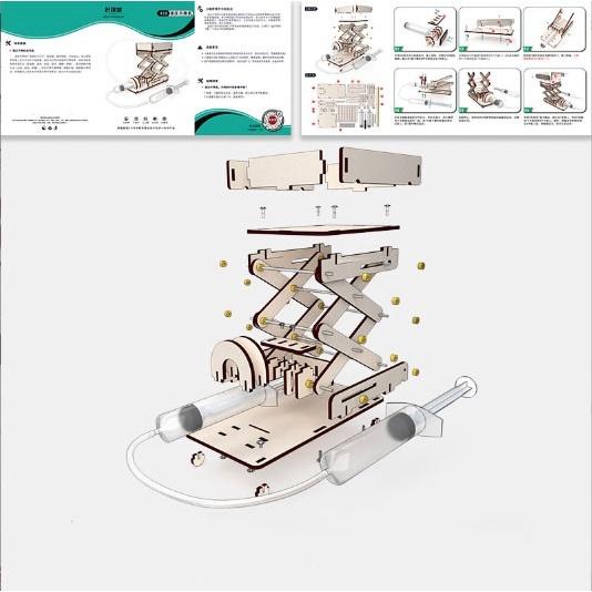 Mô hình lắp ráp hệ thống bơm thủy lực DIY WOOD STEAM - HYDRAULIC MACHINE ️ FREESHIP ️