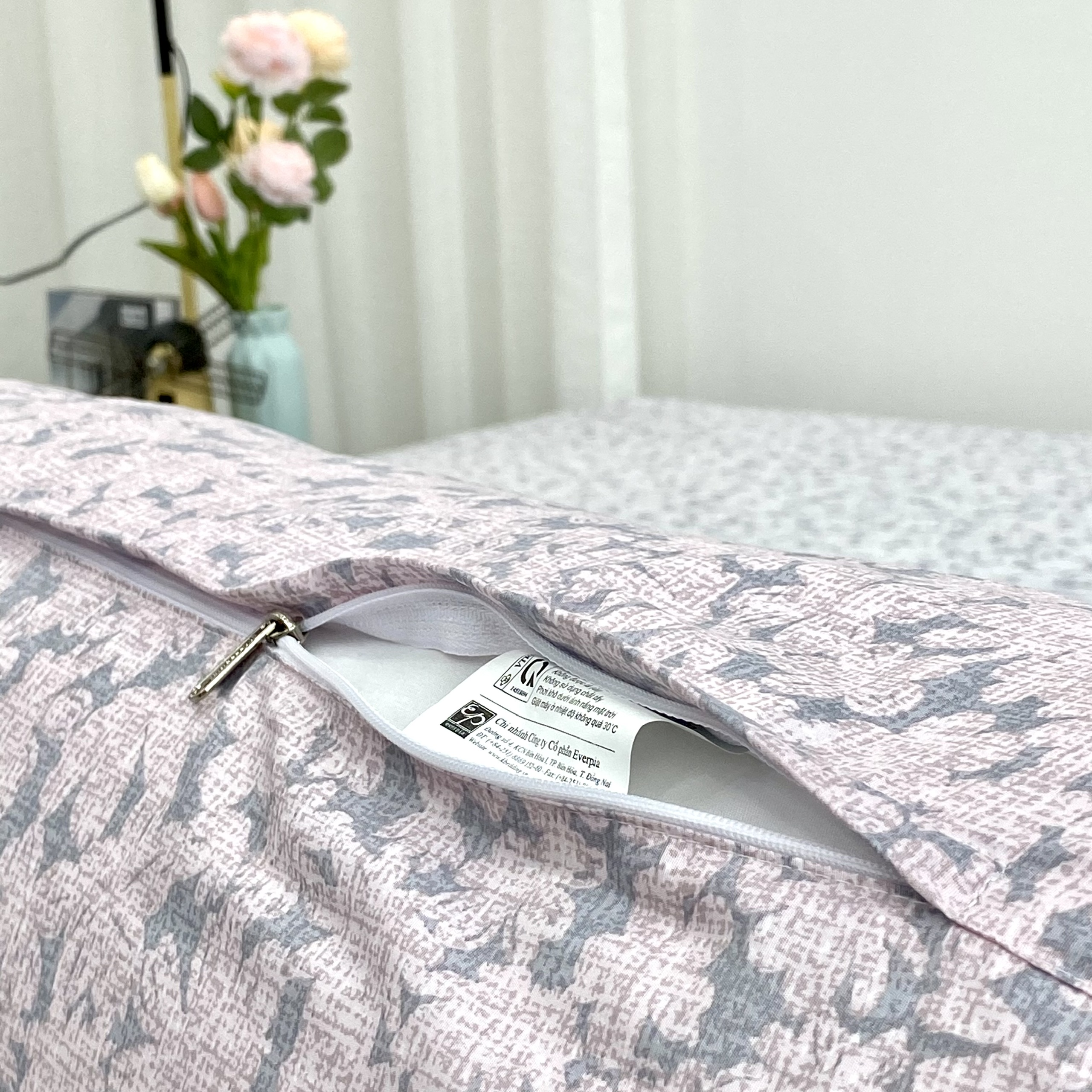 Bộ ga giường KBedding by Everon KMTP 113 Microtencel Hồng in hoa