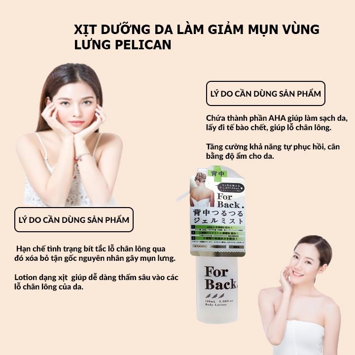 Combo Xà phòng và Lotion xịt For Back Pelican ngăn ngừa mụn lưng ngừa thâm