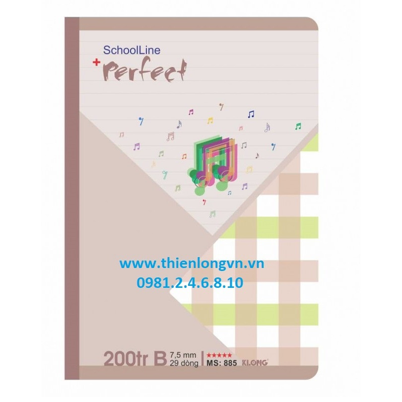 Vở kẻ ngang Perfect - 200 trang; Klong 885 bìa nâu