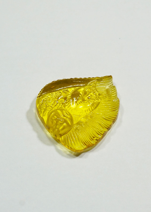 Mặt dây Hồ Ly 9 đuôi đá Topaz vàng Tình Duyên - mạng Thổ