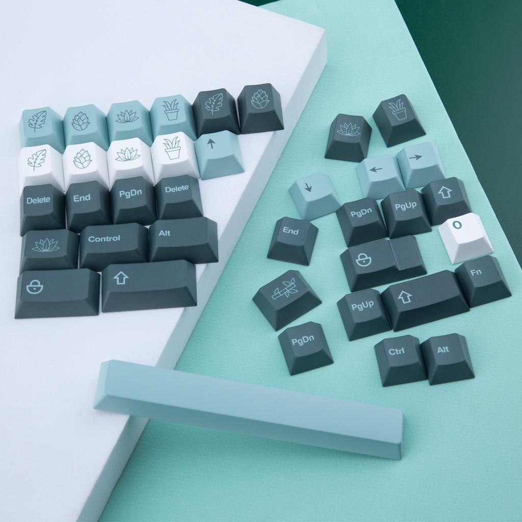 Cherry Profile PBT Dye Thăng hoa keycaps 143 Phím Bố cục ANSI cho bàn phím cơ Công tắc Cherry MX (Thực vật rừng)