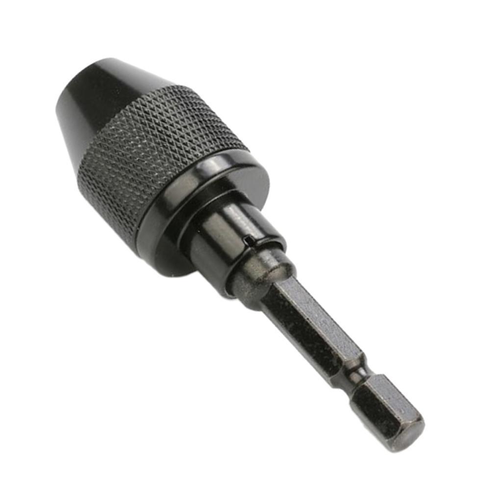 2Pcs 0.3-6.5mm Keyless Drill Chuck Converter 1/4'' Hex Shank Quick Change