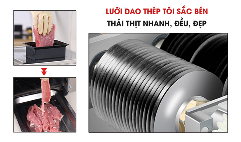 Máy Cắt, Thái Thịt Tươi Sống Mini SS-90 NEWSUN - Thái Mỏng, Đều Và Đẹp Mắt- Hàng Nhập Khẩu