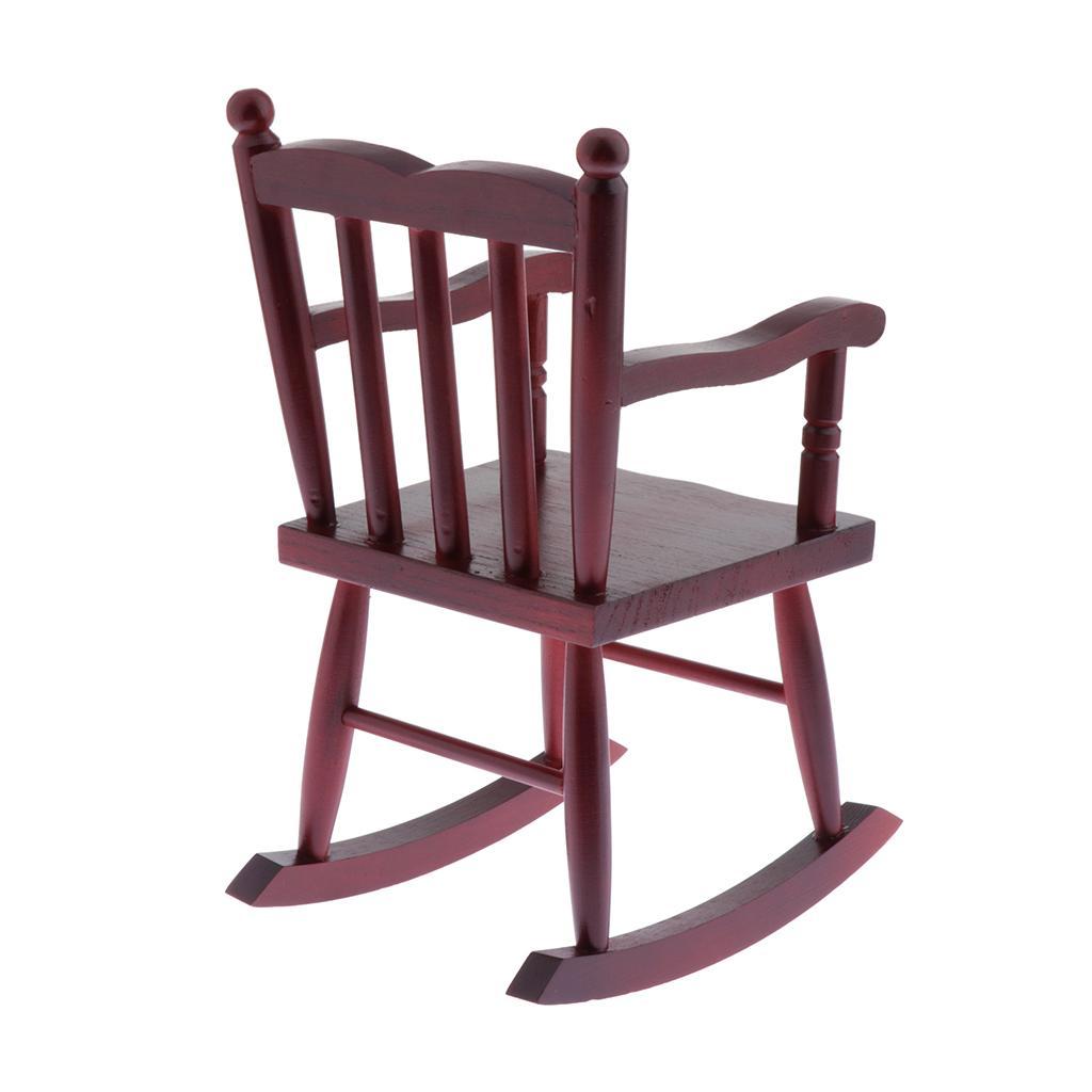 1/4 Scale BJD Miniature Furniture Wooden Rocking Chair for Dolls House