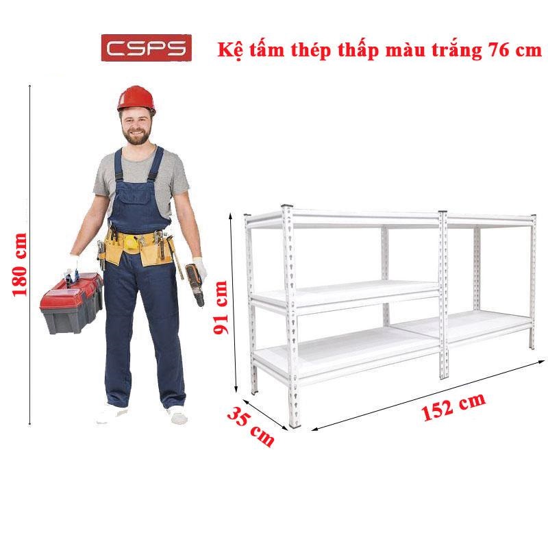 Kệ tấm thép Thấp 152cm CSPS màu Trắng