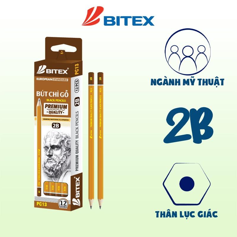 Bút chì Bitex mỹ thuật chuyên dụng 2B / 4B / 6B / 8B (1 cây)