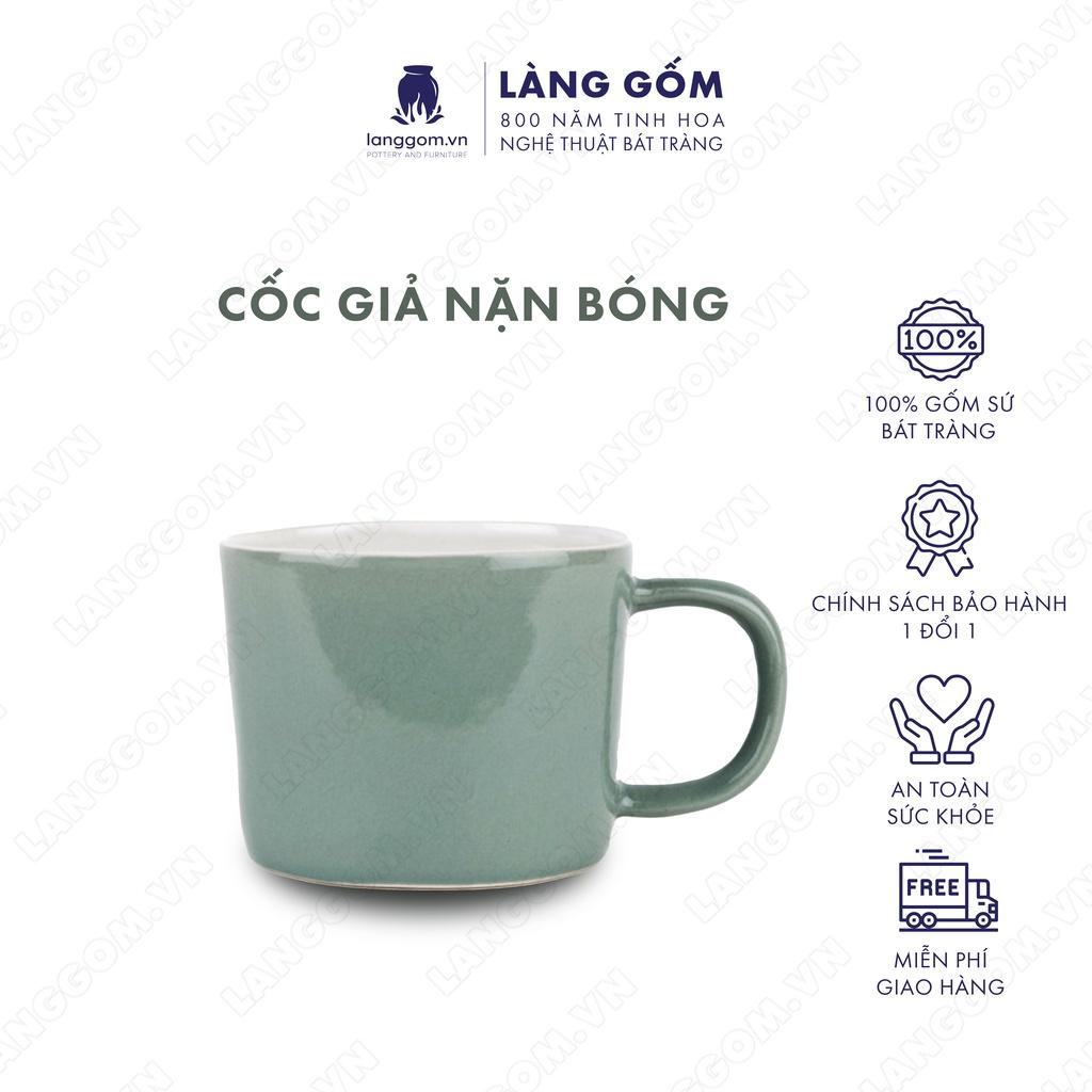 Cốc tách, ly uống nước kiểu giả nặn bóng chất liệu gốm sứ Bát Tràng cao cấp - Làng Gốm Bát Tràng