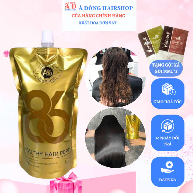 Kem ủ tóc collagen tươi A86 phục hồi tóc hư tổn khô xơ hương thơm chuyên nghiệp salon 500ml + Gội xả gói Karseell 15ml