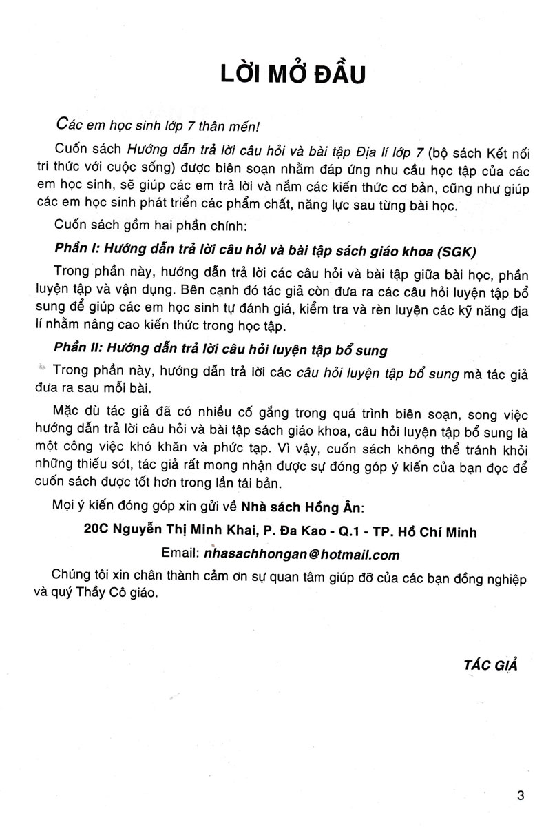 Hướng Dẫn Trả Lời Câu Hỏi Và Bài Tập Địa Lí Lớp 7 (Bám Sát SGK Kết Nối Tri Thức Với Cuộc Sống) (HA)