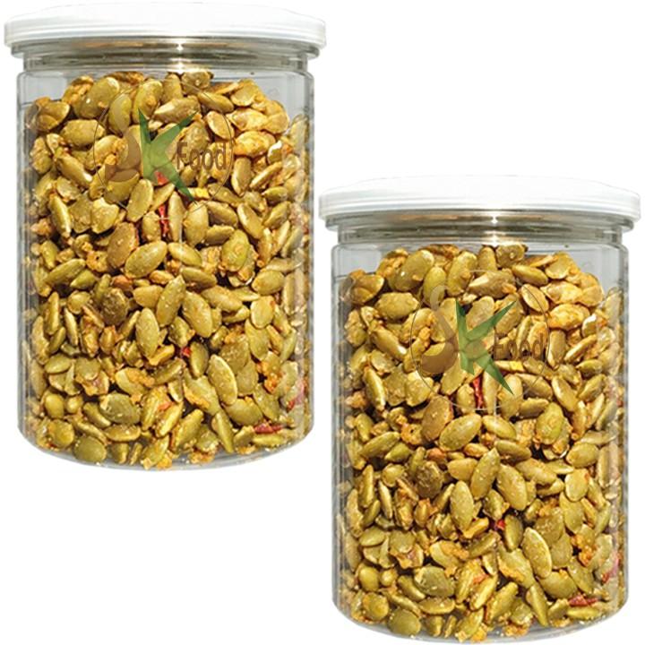 1kg nhân hạt bí rang tỏi ớt giòn ngon hiệu SK FOOD