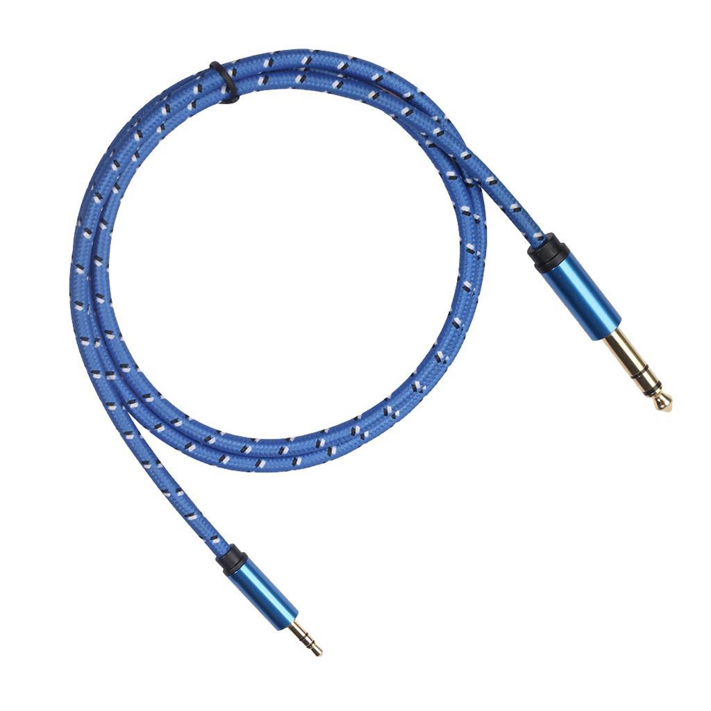 6.35mm 1/4" Male to 3.5mm 1/8" Male Stereo Audio Cable for  Amplifier 1m