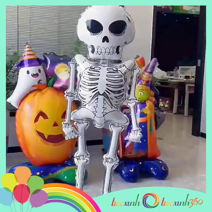 Bong bóng mô hình bộ xương trang trí Halloween