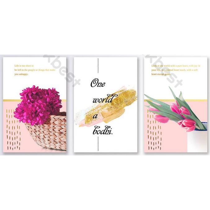 Tranh dán tường 3 tranh dán tường Hoa Tulip MS745642
