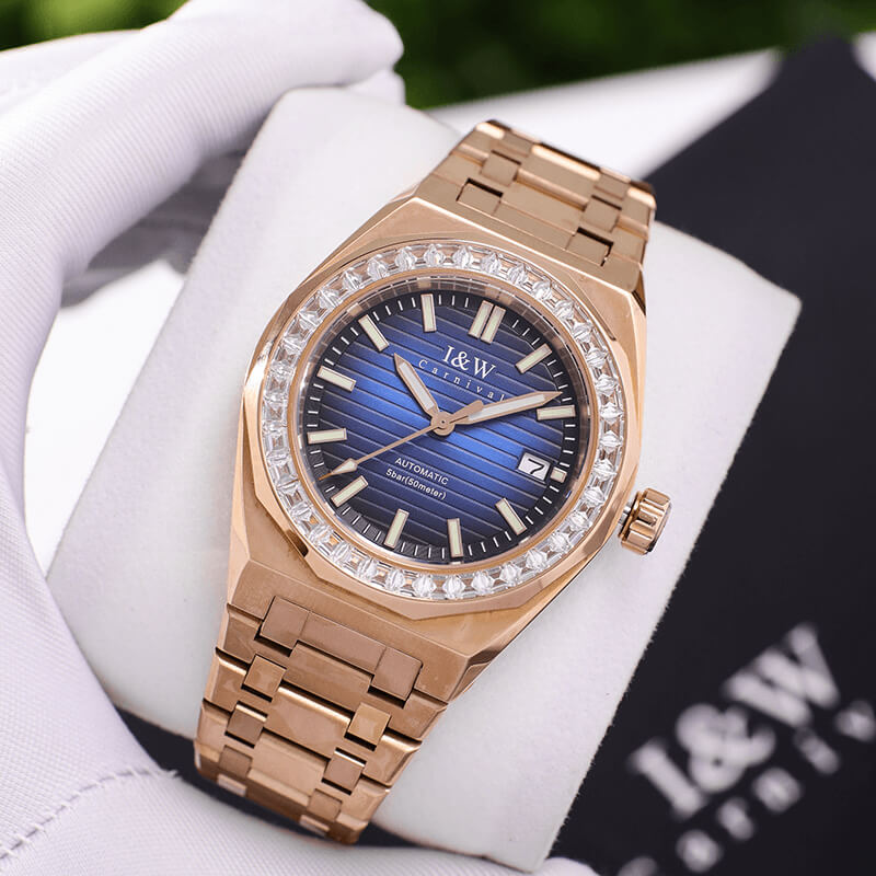 Đồng Hồ Nam I&amp;W Carnival 733G4 Chính Hãng Full Box Chống Nước Kính Chống Xước Dây Thép Cao Cấp BH 60T (Máy Cơ Tự Động)