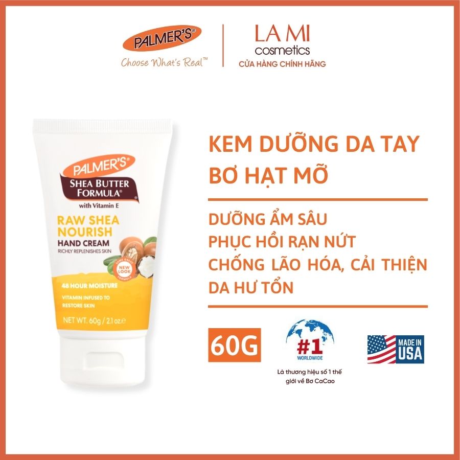 Kem dưỡng da tay Bơ hạt mỡ ẩm mịn chuyên sâu Palmer's 96g