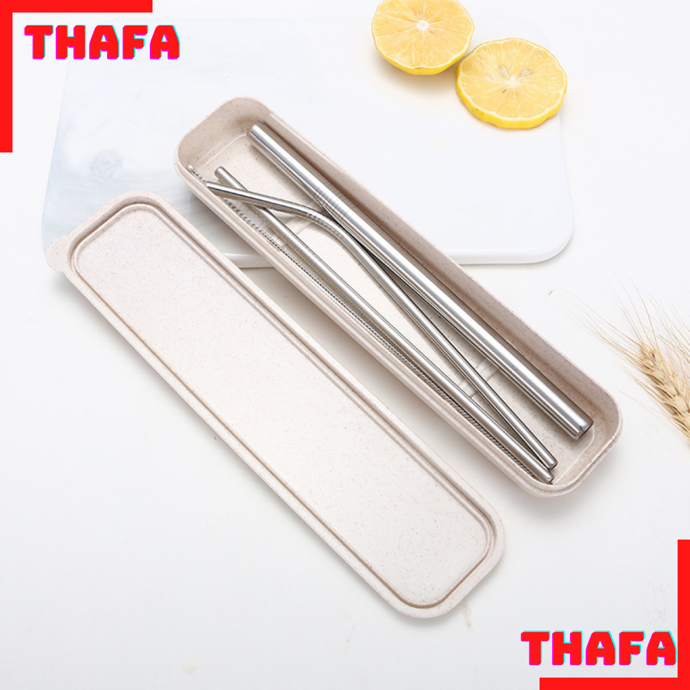 Bộ 3 Ống Hút Inox 304 Và Cọ Rửa Kèm Hộp- Hàng Chính Hãng THAFA