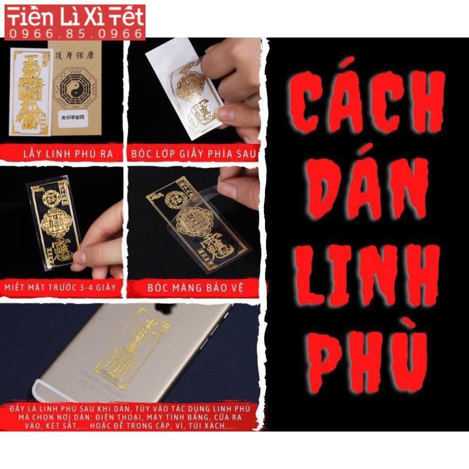 Combo 2 linh phù tài lộc giải hạn dán điện thoại để bóp ví
