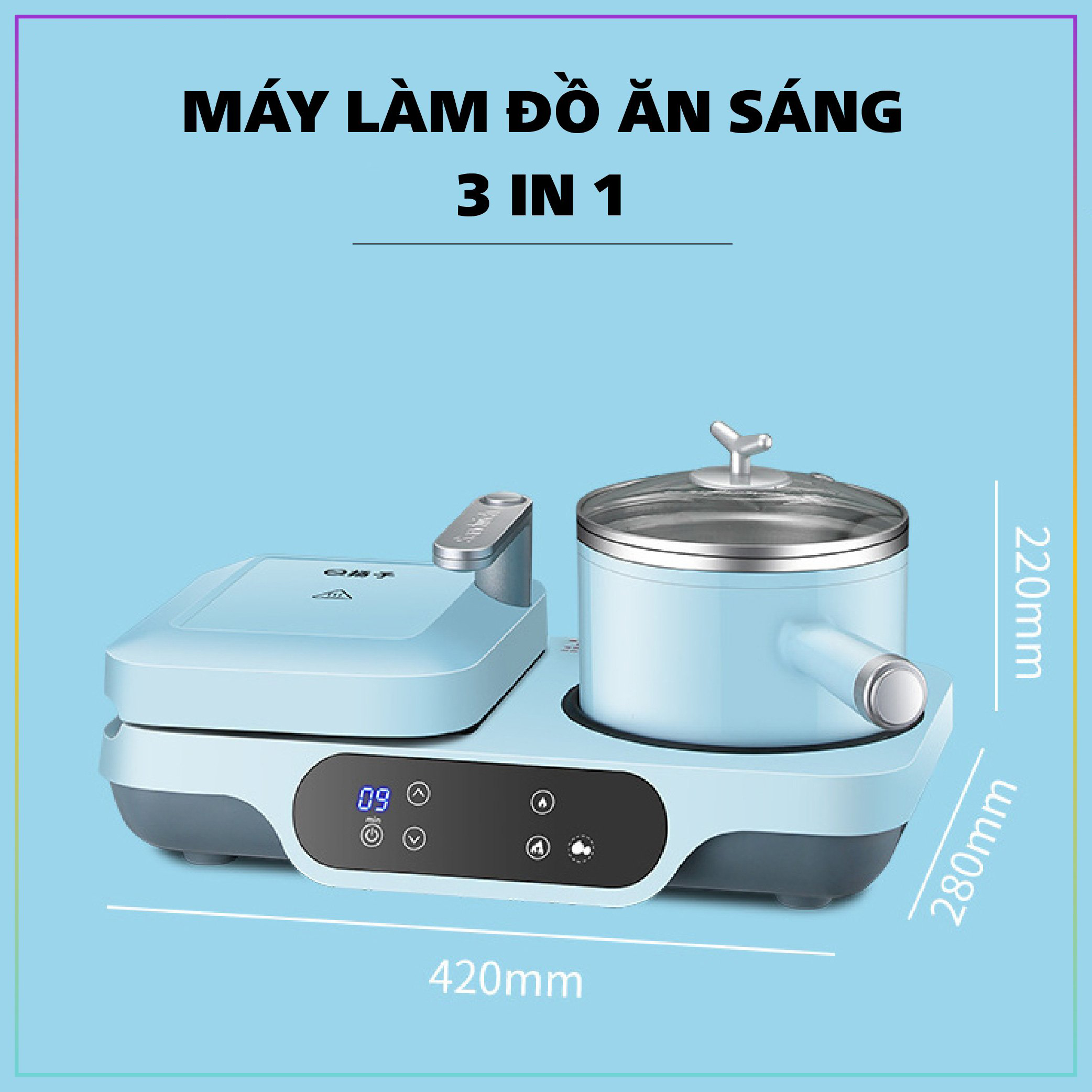 Máy làm đồ ăn sáng 3 trong 1 tiện lợi